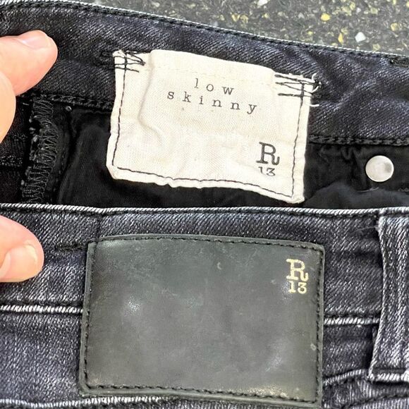 R13 Low Skinny Black Jeans. Size 25. - Picture 10 of 11